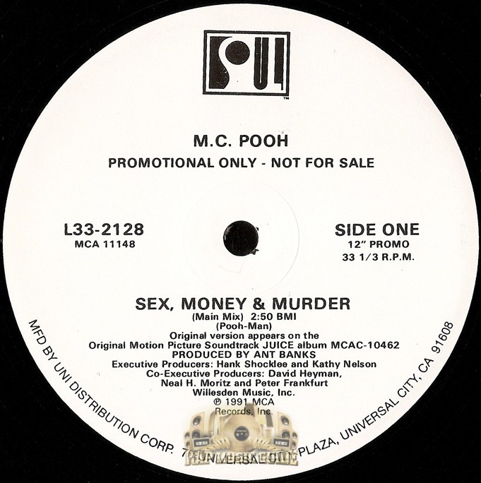 M C Pooh Sex Money And Murder Promo Single Record Rap Music Guide